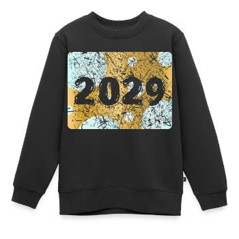 Zahl 2029 - Kinder Premium Organic Sweatshirt - Schwarz - Vorne - AI Model Kid Female (0cm)