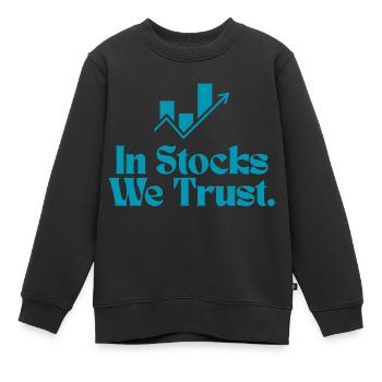 Dans des actions auxquelles nous faisons confiance ! - Sweat Premium enfant bio - noir - Devant - AI Model Kid Female (0cm)