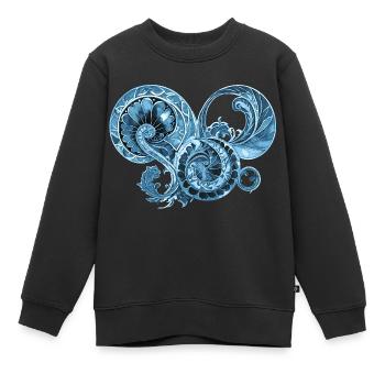 Ornement bleu - Sweat Premium enfant bio - noir - Devant - AI Model Kid Female (0cm)