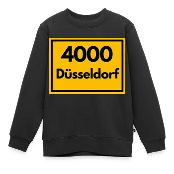Ortsschild - damals Retro PLZ 4000 Düsseldorf - Kinder Premium Organic Sweatshirt - Schwarz - Vorne - AI Model Kid Female (0cm)
