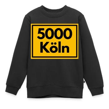 Ortsschild - damals Retro urban PLZ 5000 Köln - Kinder Premium Organic Sweatshirt - Schwarz - Vorne - AI Model Kid Female (0cm)