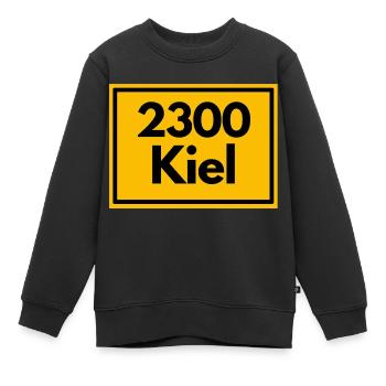 Ortsschild - damals Retro alte PLZ 2300 Kiel - Kinder Premium Organic Sweatshirt - Schwarz - Vorne - AI Model Kid Female (0cm)