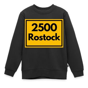 Ortsschild - damals Retro alte PLZ 2500 ROSTOCK - Kinder Premium Organic Sweatshirt - Schwarz - Vorne - AI Model Kid Female (0cm)