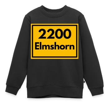 Ortsschild - damals Retro alte PLZ 2200 Elmshorn - Kinder Premium Organic Sweatshirt - Schwarz - Vorne - AI Model Kid Female (0cm)