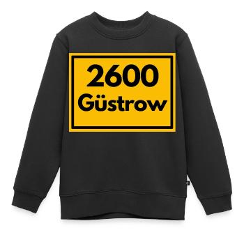 Ortsschild - damals Retro alte PLZ 2600 GÜSTROW - Kinder Premium Organic Sweatshirt - Schwarz - Vorne - AI Model Kid Female (0cm)