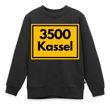 Ortsschild - damals Retro alte PLZ 3500 KASSEL - Kinder Premium Organic Sweatshirt - Schwarz - Vorne - AI Model Kid Female (0cm)