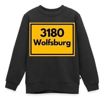 Ortsschild - damals Retro alte PLZ 3180 WOLFSBURG - Kinder Premium Organic Sweatshirt - Schwarz - Vorne - AI Model Kid Female (0cm)