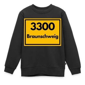 Ortsschild - damals alte PLZ 3300 BRAUNSCHWEIG - Kinder Premium Organic Sweatshirt - Schwarz - Vorne - AI Model Kid Female (0cm)