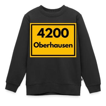 Ortsschild - damals Retro alte PLZ 4200 OBERHAUSEN - Kinder Premium Organic Sweatshirt - Schwarz - Vorne - AI Model Kid Female (0cm)