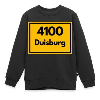 Ortsschild - damals Retro alte PLZ 4100 DUISBURG - Kinder Premium Organic Sweatshirt - Schwarz - Vorne - AI Model Kid Female (0cm)