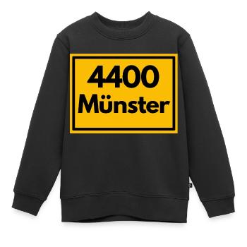 Ortsschild - damals Retro alte PLZ 4400 MÜNSTER - Kinder Premium Organic Sweatshirt - Schwarz - Vorne - AI Model Kid Female (0cm)