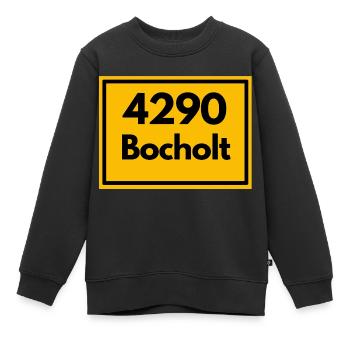Panneau de la ville - puis rétro ancien code postal 4290 BOCHOLT - Sweat Premium enfant bio - noir - Devant - AI Model Kid Female (0cm)