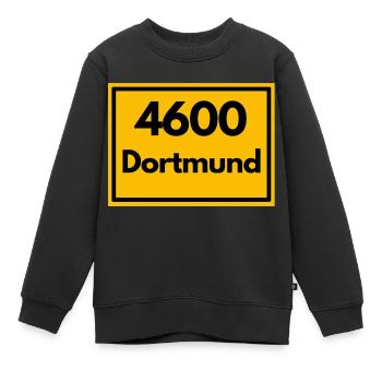 Ortsschild - damals Retro alte PLZ DORTMUND - Kinder Premium Organic Sweatshirt - Schwarz - Vorne - AI Model Kid Female (0cm)