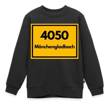 Ortsschild - damals alte PLZ 4050 MÖNCHENGLADBACH - Kinder Premium Organic Sweatshirt - Schwarz - Vorne - AI Model Kid Female (0cm)