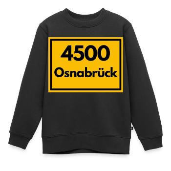 Ortsschild - damals Retro alte PLZ 4500 OSNABRÜCK - Kinder Premium Organic Sweatshirt - Schwarz - Vorne - AI Model Kid Female (0cm)