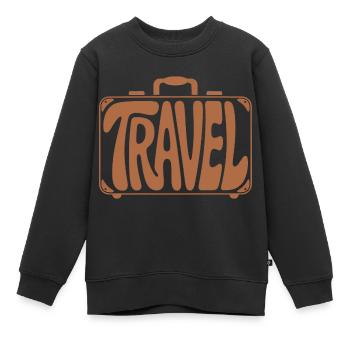 Reisen - Cooler Urlaubskoffer Piktogramm - Kinder Premium Organic Sweatshirt - Schwarz - Vorne - AI Model Kid Female (0cm)