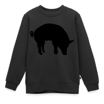 pig - Kinder Premium Organic Sweatshirt - Schwarz - Vorne - AI Model Kid Female (0cm)