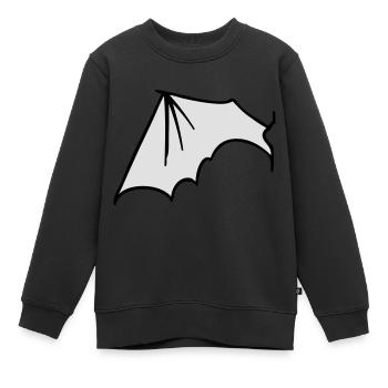 batwing_left - Sweat Premium enfant bio - noir - Devant - AI Model Kid Female (0cm)