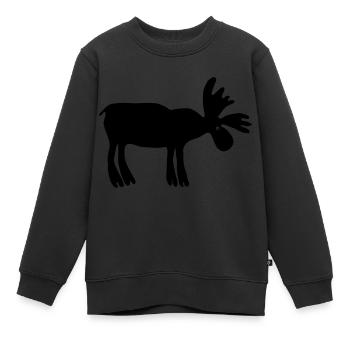 Elch - Kinder Premium Organic Sweatshirt - Schwarz - Vorne - AI Model Kid Female (0cm)