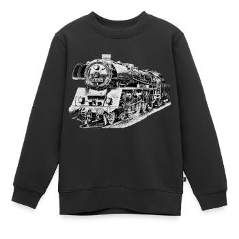 Locomotive à vapeur - Sweat Premium enfant bio - noir - Devant - AI Model Kid Female (0cm)