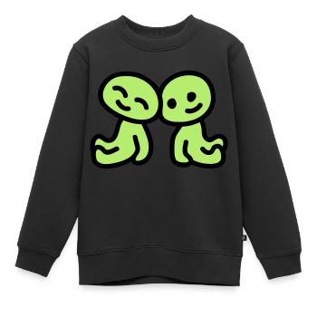 Amitié - amour - Sweat Premium enfant bio - noir - Devant - AI Model Kid Female (0cm)