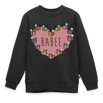 Babee - Kinder Premium Organic Sweatshirt - Schwarz - Vorne - AI Model Kid Female (0cm)