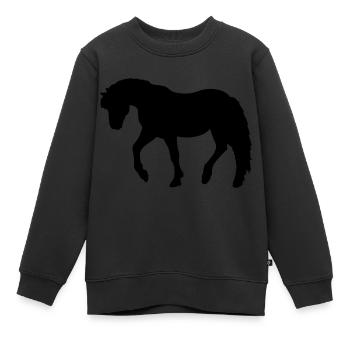 Poney - Sweat Premium enfant bio - noir - Devant - AI Model Kid Female (0cm)