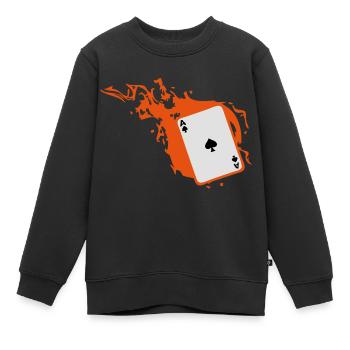 Karten-Poker-Karte als Flamm pique1 - Kinder Premium Organic Sweatshirt - Schwarz - Vorne - AI Model Kid Female (0cm)
