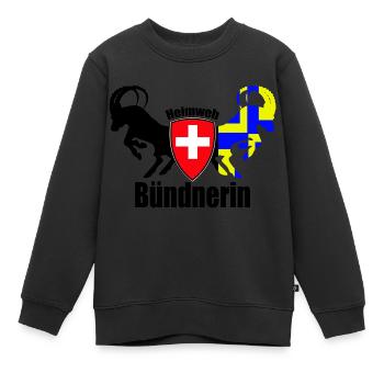 nostalgique de Grisons - Sweat Premium enfant bio - noir - Devant - AI Model Kid Female (0cm)