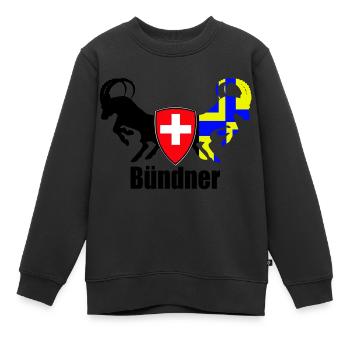 Grisons - Sweat Premium enfant bio - noir - Devant - AI Model Kid Female (0cm)