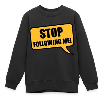 stop - Kids Premium Organic Sweatshirt - black - Front - AI Model Kid Female (0cm)