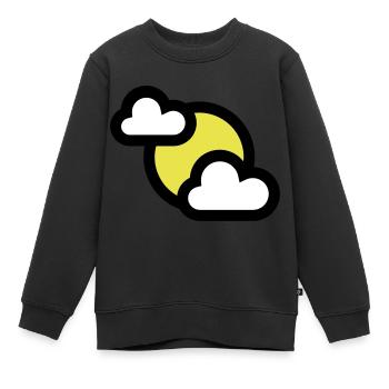 Icône météo ou icône partiellement couverte - Sweat Premium enfant bio - noir - Devant - AI Model Kid Female (0cm)