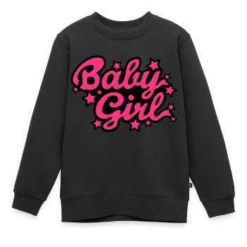 Bébé lettrage 01 - Sweat Premium enfant bio - noir - Devant - AI Model Kid Female (0cm)