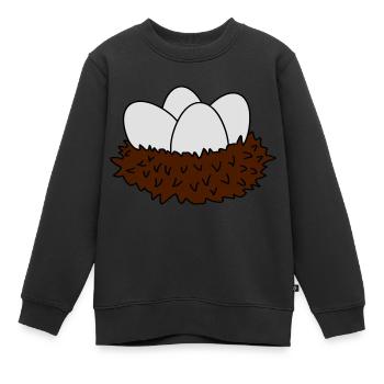 nest - Sweat Premium enfant bio - noir - Devant - AI Model Kid Female (0cm)