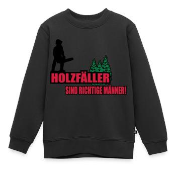holzfäller - Kinder Premium Organic Sweatshirt - Schwarz - Vorne - AI Model Kid Female (0cm)