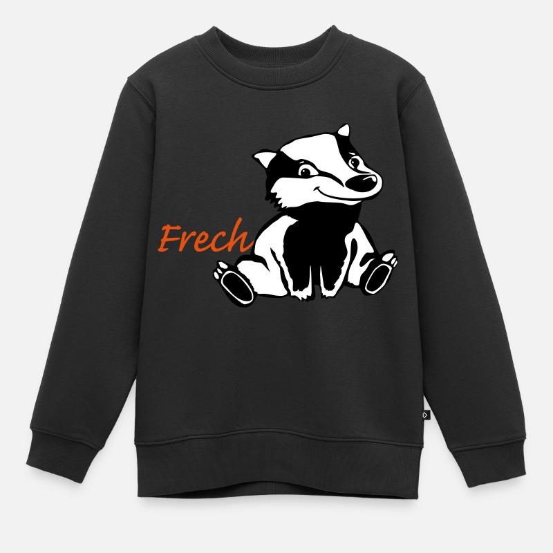 Frecher Dachs - Kinder Premium Organic Sweatshirt - Schwarz