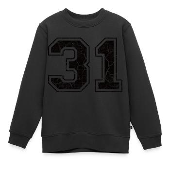 Paie 31 in Used Look - Sweat Premium enfant bio - noir - Devant - AI Model Kid Female (0cm)