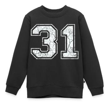 31 in white in the used look - Sweat Premium enfant bio - noir - Devant - AI Model Kid Female (0cm)