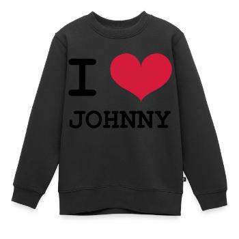I Love Johnny ! - Sweat Premium enfant bio - noir - Devant - AI Model Kid Female (0cm)