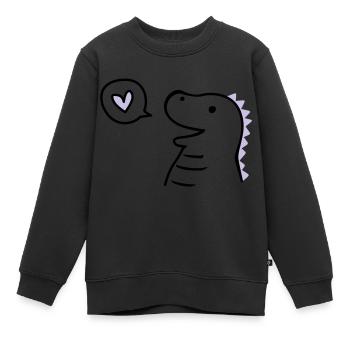 Cute Dino - Kinder Premium Organic Sweatshirt - Schwarz - Vorne - AI Model Kid Female (0cm)