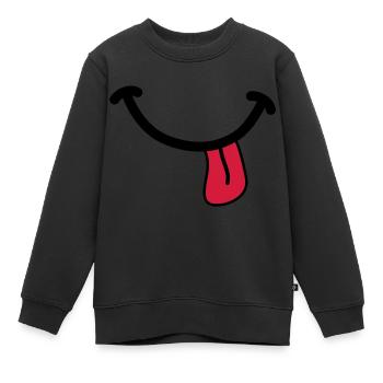 SMILEY - Kinder Premium Organic Sweatshirt - Schwarz - Vorne - AI Model Kid Female (0cm)