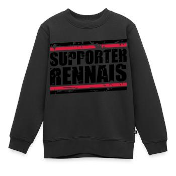 Weinlese-Bär Rennais - Kinder Premium Organic Sweatshirt - Schwarz - Vorne - AI Model Kid Female (0cm)