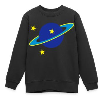 Saturn - Kinder Premium Organic Sweatshirt - Schwarz - Vorne - AI Model Kid Female (0cm)