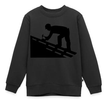 Dachdecker - Kinder Premium Organic Sweatshirt - Schwarz - Vorne - AI Model Kid Female (0cm)