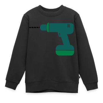 bohrmaschine2 - Kinder Premium Organic Sweatshirt - Schwarz - Vorne - AI Model Kid Female (0cm)