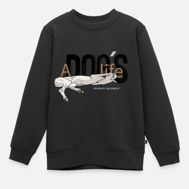 galgo design6 buchstabe braun - Kinder Premium Organic Sweatshirt - Schwarz