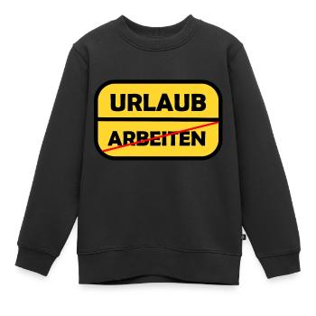 Travail -> Vacances - Sweat Premium enfant bio - noir - Devant - AI Model Kid Female (0cm)