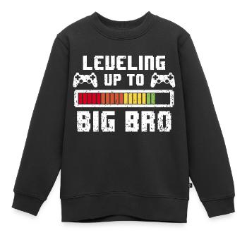 Leveling up to big Brother - Gamer großer Bruder - Sweat Premium enfant bio - noir - Devant - AI Model Kid Female (0cm)