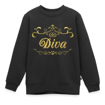 DIVA - Kids Premium Organic Sweatshirt - black - Front - AI Model Kid Female (0cm)