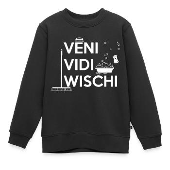 Reinigungskraft Putzfrau Putzen Hausputz Wischen - Kinder Premium Organic Sweatshirt - Schwarz - Vorne - AI Model Kid Female (0cm)